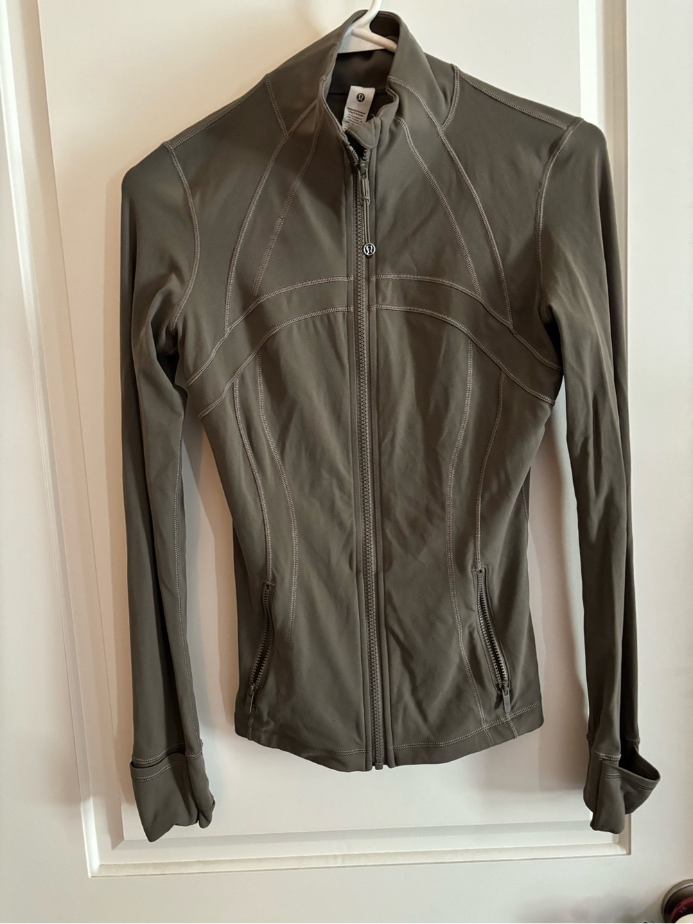 lululemon athletica olive green full-zip bomber-style jacket